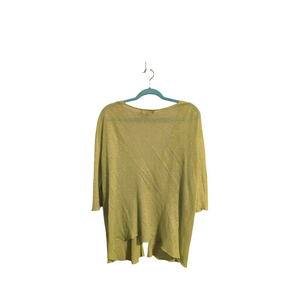 Bryn Walker Style Lime Green Tie Front Sweater XL Lagenlook Lightweight Cardigan - Picture 4 of 4